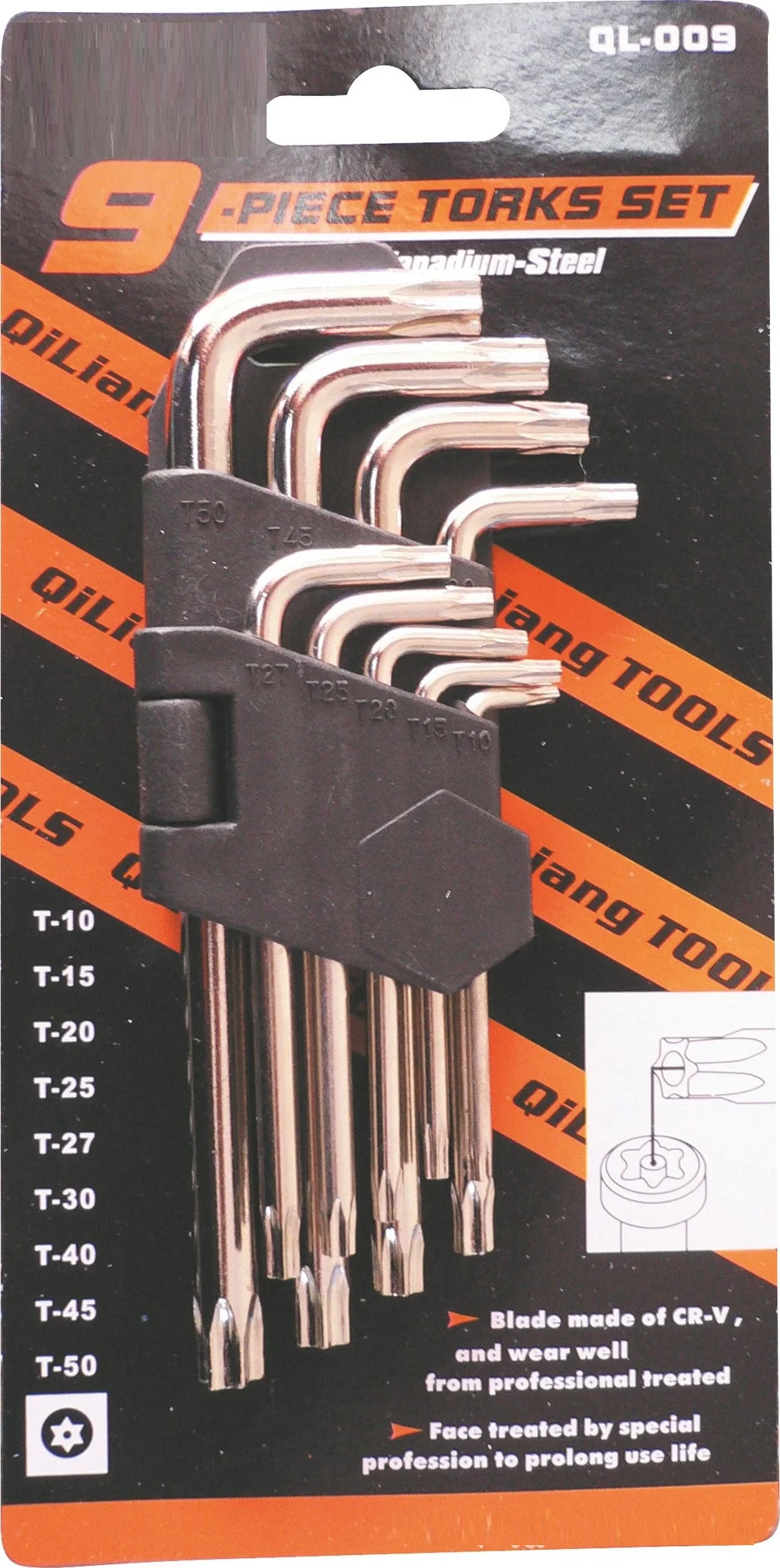 hexagonal torx wrench with lengthened