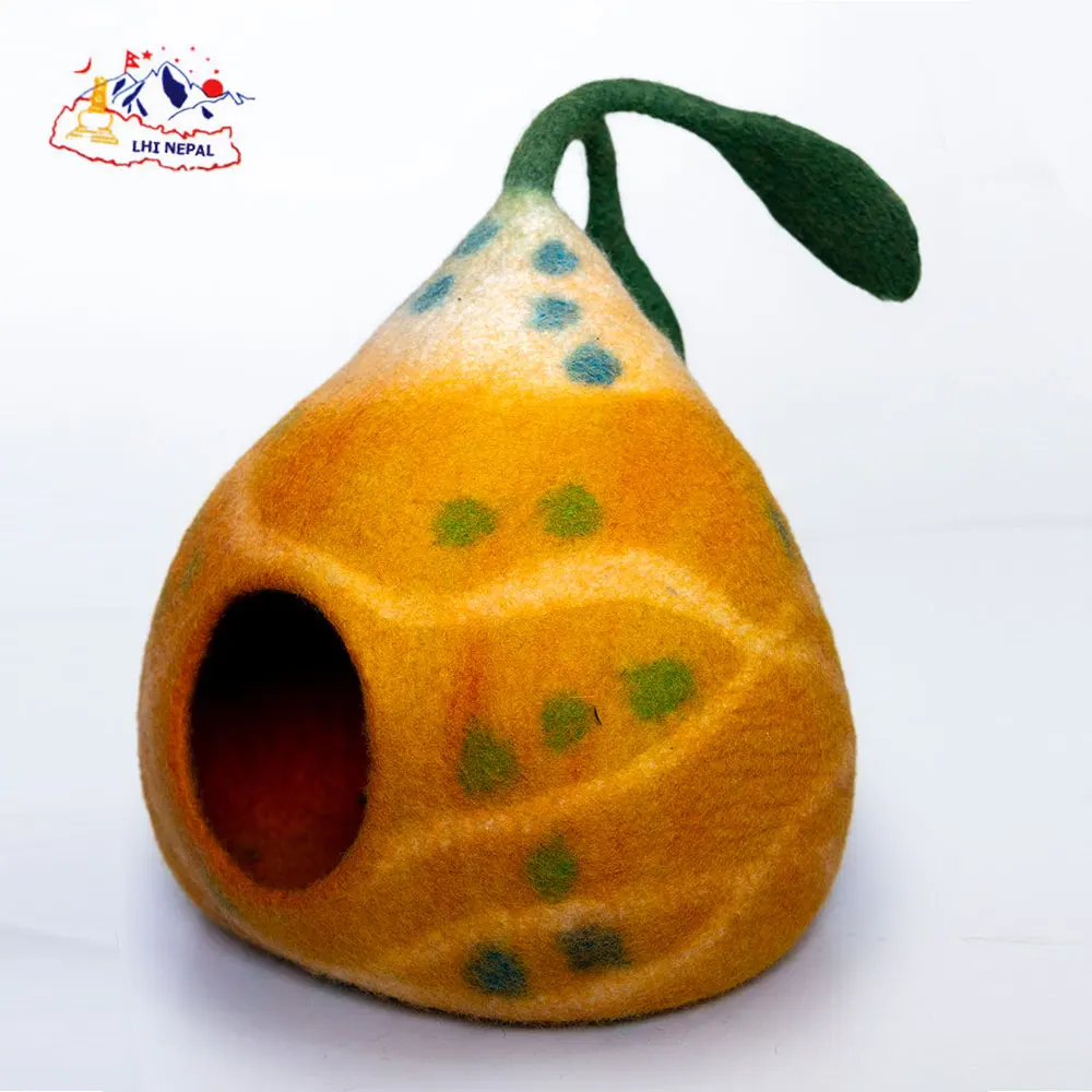 Eco-Friendly Felt Cat Cave Solid Pattern round Pet Bed for Cats and Dogs in Small Medium Large XL Sizes Travel-Friendly