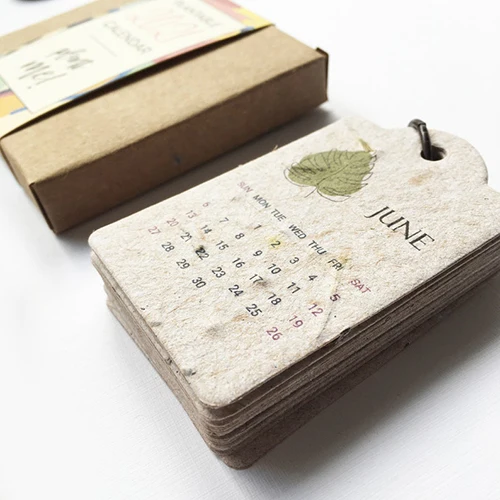 Recycled Eco-friendly Paper Green Gift Calendar