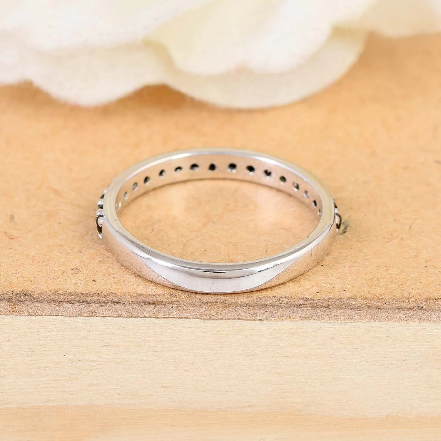 Top Seller Black Onyx Gemstone Ring 925 Sterling Silver Half Eternity Promise Band High Quality Cheap Price Dainty Fine Jewelry