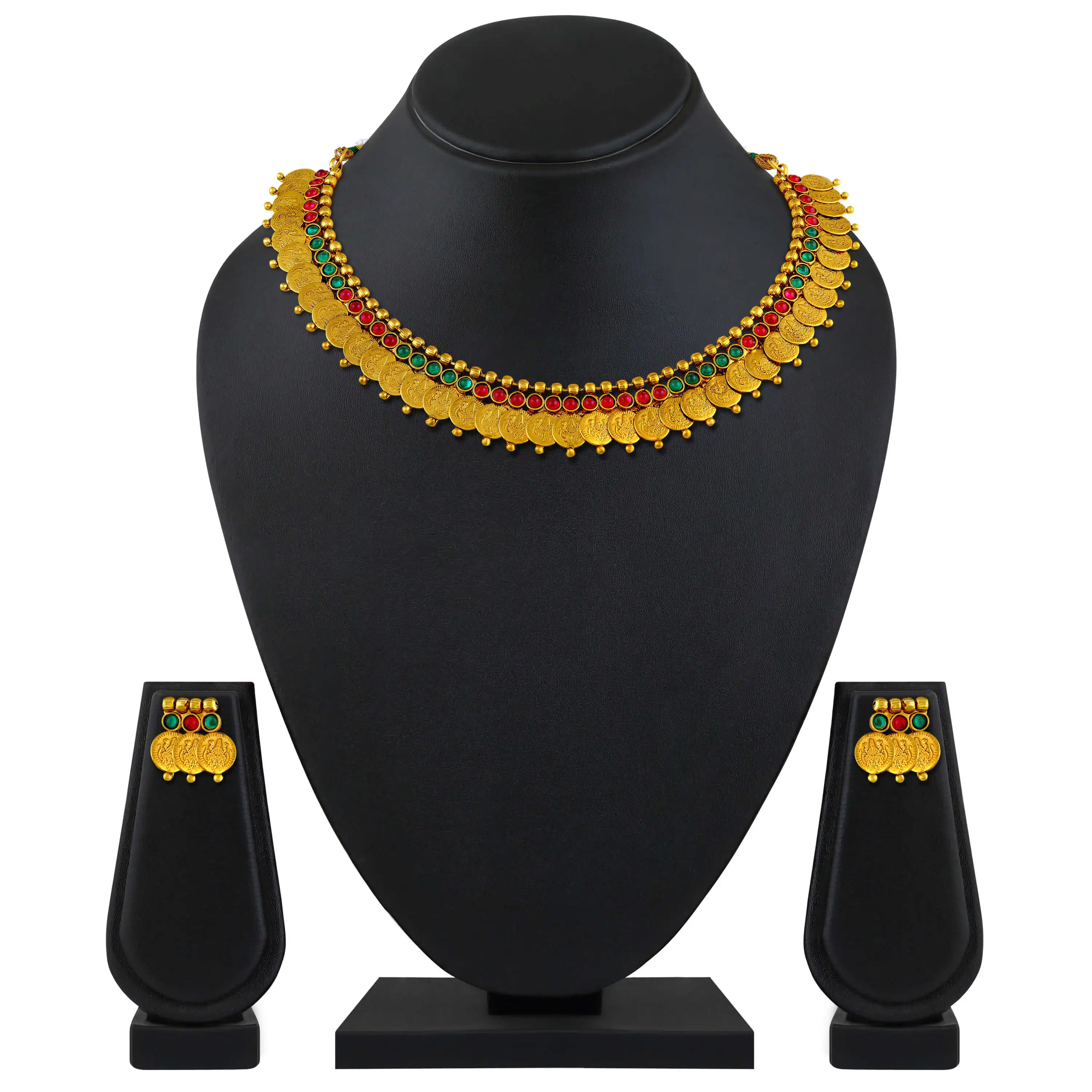 Laxmi Coin Traditional Gold Plated Choker Style  Jewellery Necklace Set For Women