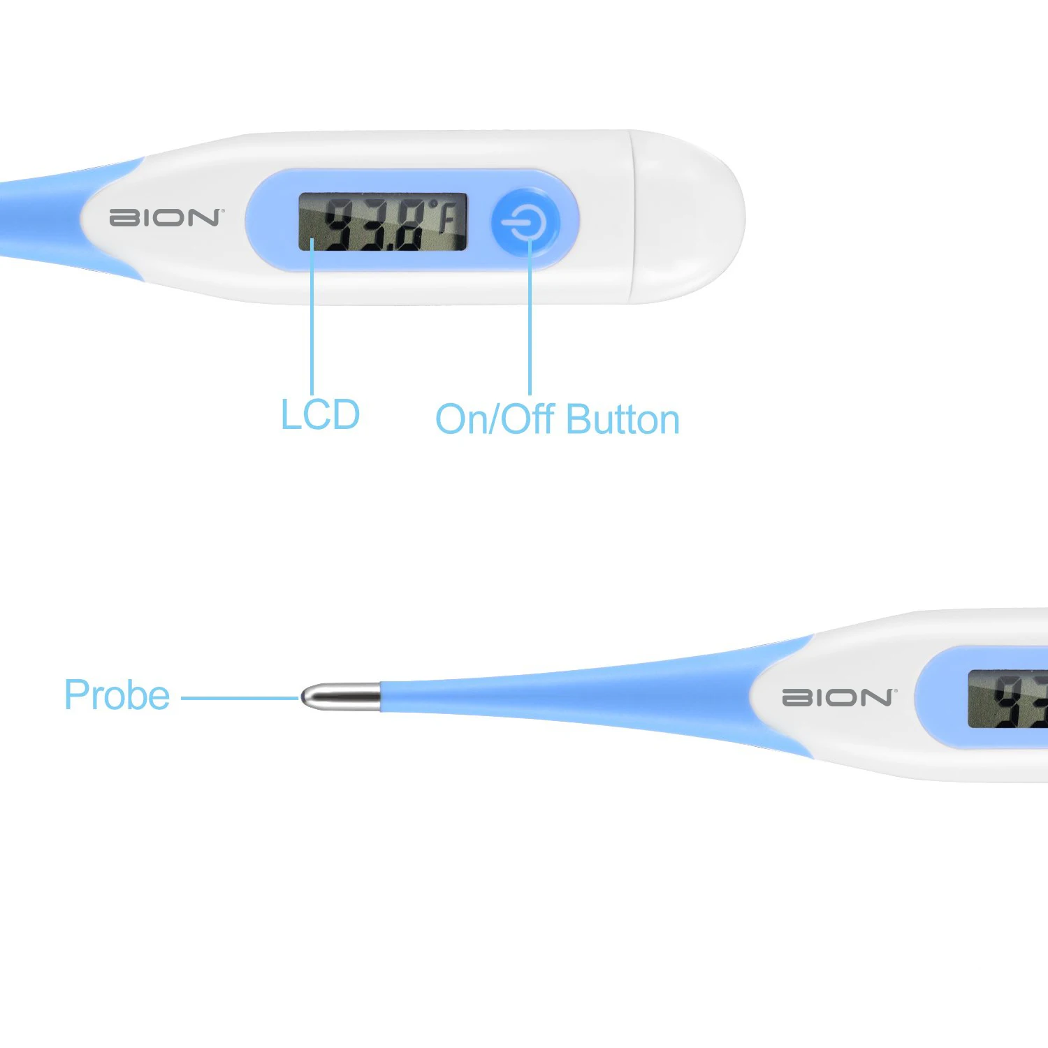 BION Digital Oral Clinical Thermometer LB100 Singapore Brand Fever Waterproof Home Use Fast Reading Water Resistance