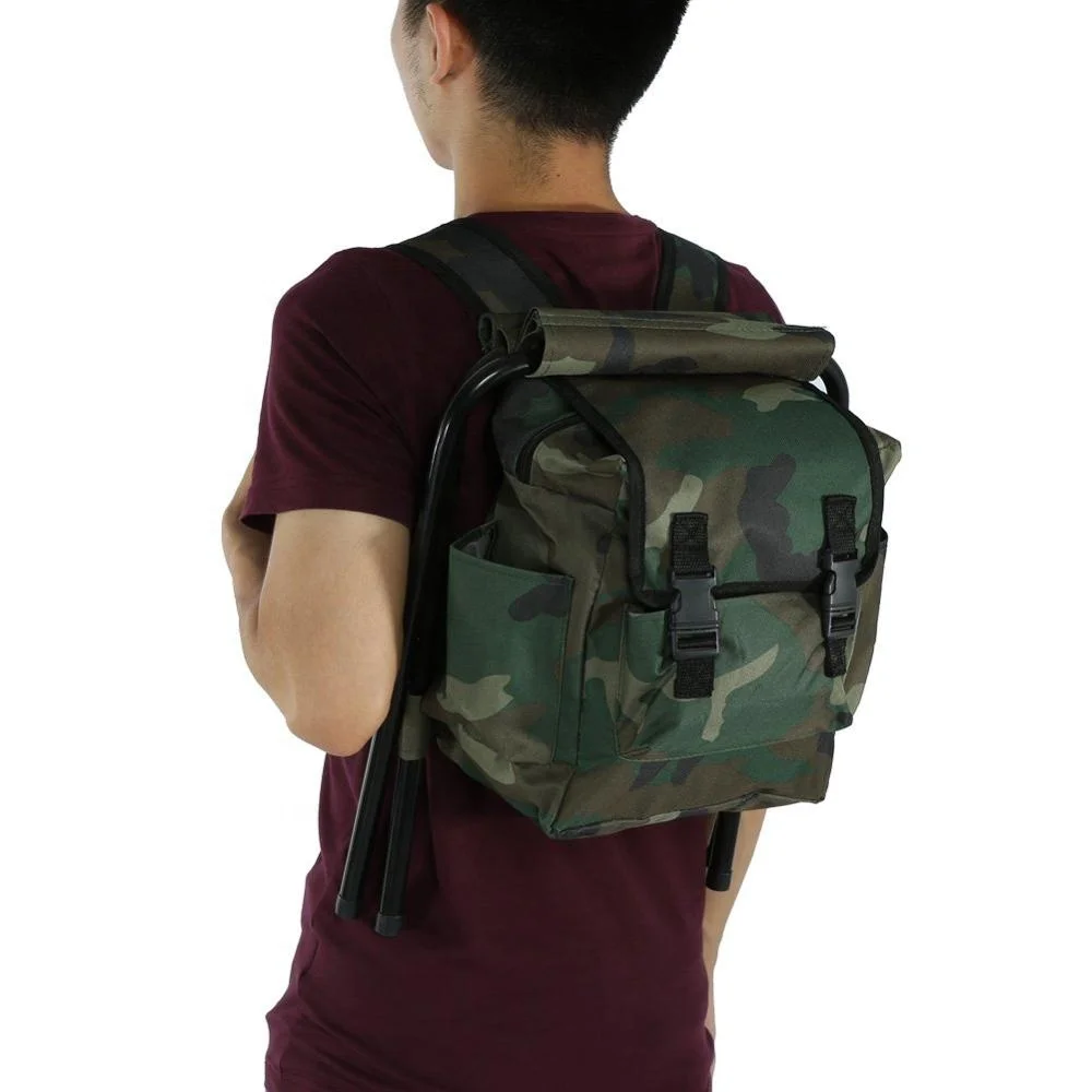 HE-124,Cheapest Folding Camping Chair, Backpack Stool with Cooler Picnic Bag for Outdoor Fishing Travel Beach BBQ