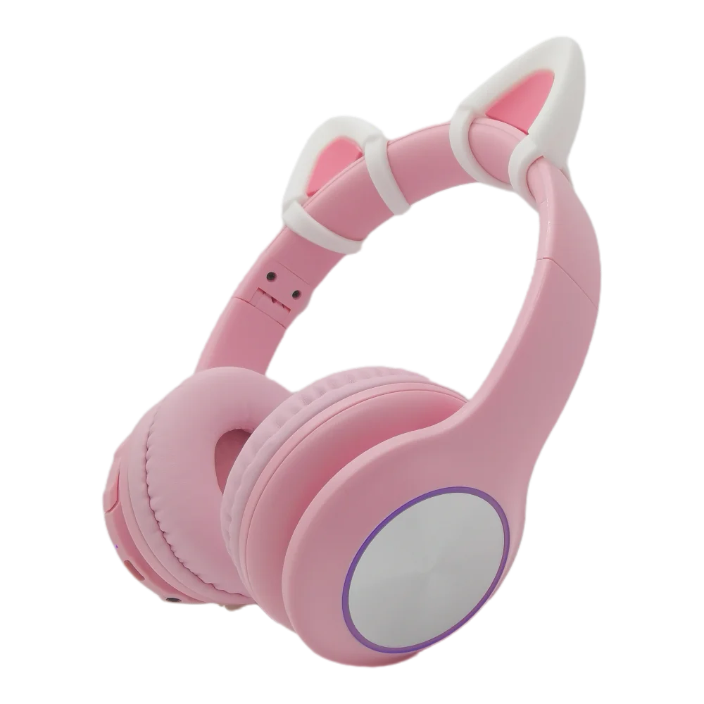 LB1 Earphone for kids and shipping microphone Cute Pink Cat Ears Headphones RGB Wireless Headset