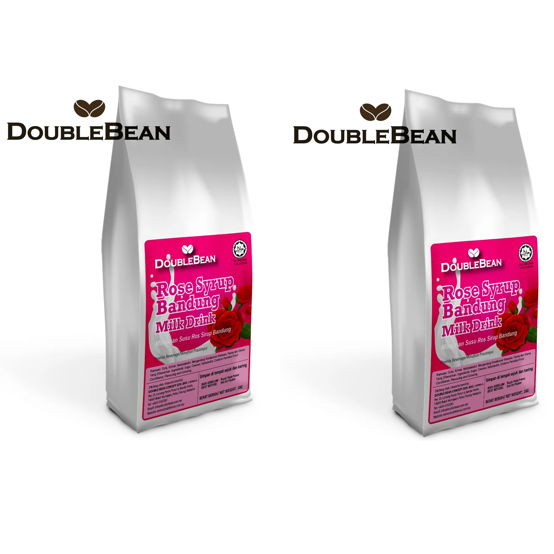 Rose Syrup Bandung Milk Drink Instant Premix 3 in 1 Beverage Ingredient Soluble Powder From Malaysia