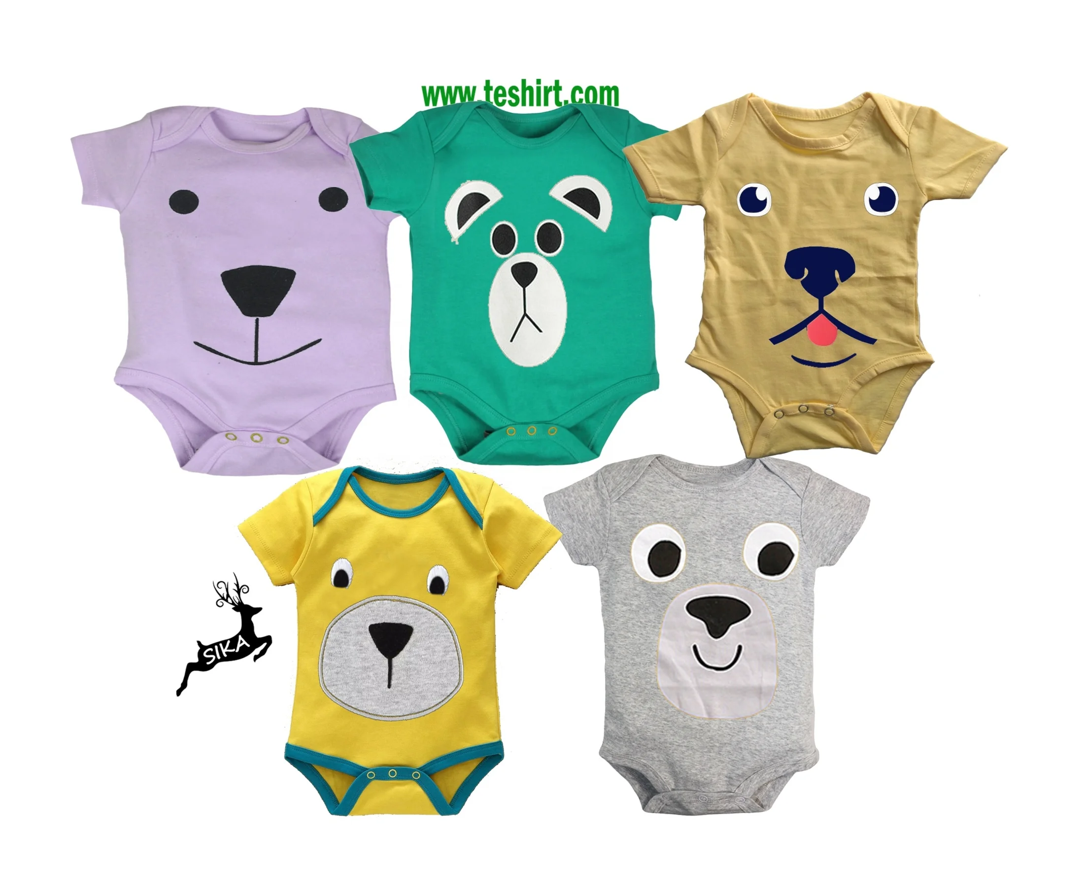 Baby Romper 2019 beautiful long sleeve plain baby onesie/ropa de bebes/snap crotch baby romper cotton 5 pcs set jumpsuit