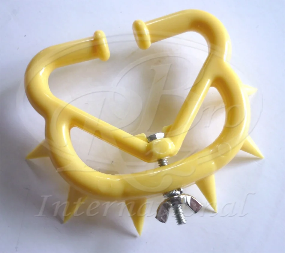 Plastic calf weaner XL spiked swing arm milk sucking preventer cattle cow weaning tool beige color
