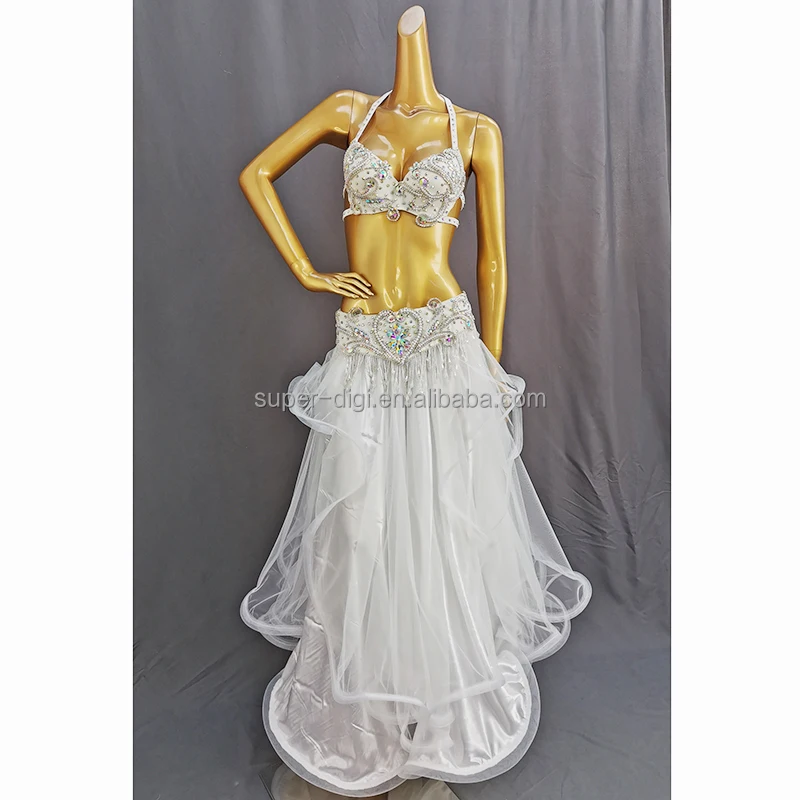 Stage show women singer bikini Crystal belly dance costume wear bra belt 2pc set clothes bellydance Carnival outfit