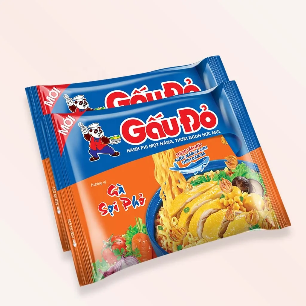 Новая растворимая лапша Redbear с креветками и курицей 65 грамм/упаковка