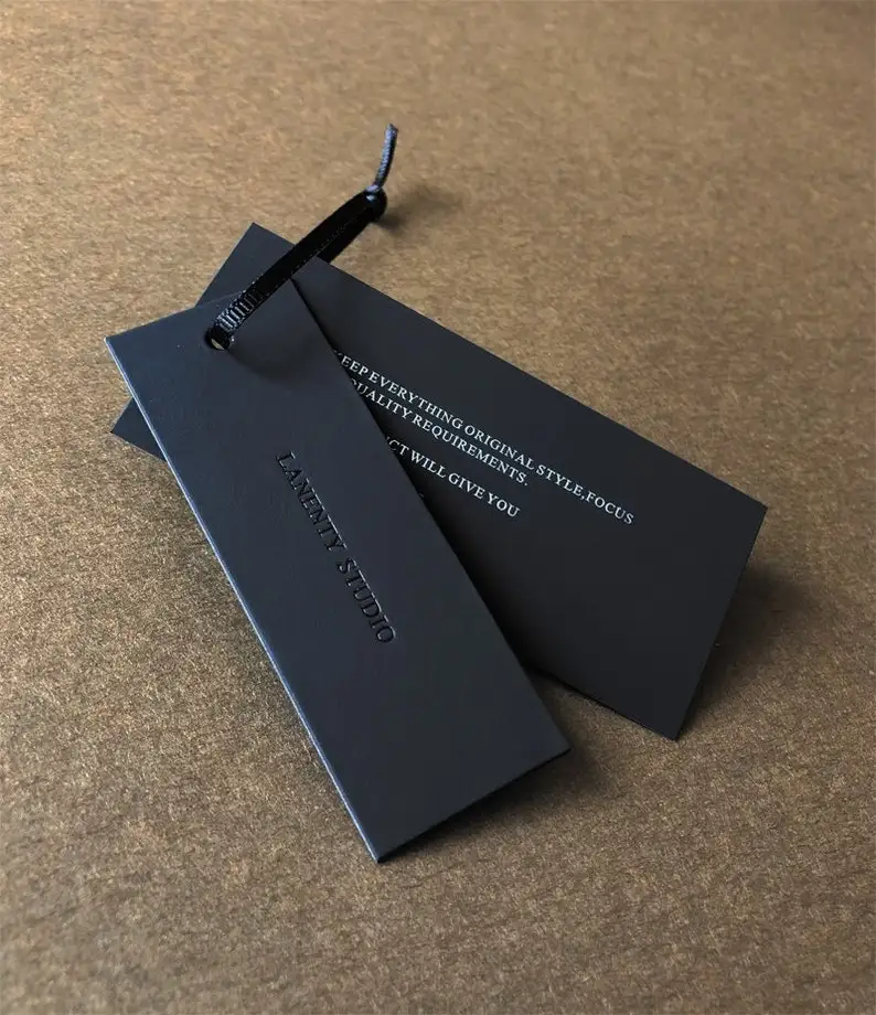 Luxury Matt Cardboard Hang Tag Garment Custom Logo Clothing Hang Tags Custom Hangtags Labels With Embossed Hangtags For Clothing