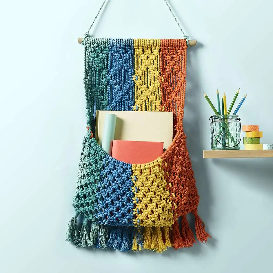 Wholesale Custom Wholesale Orange Color Magazine Holder Macrame Wall Decor Buy Online From India