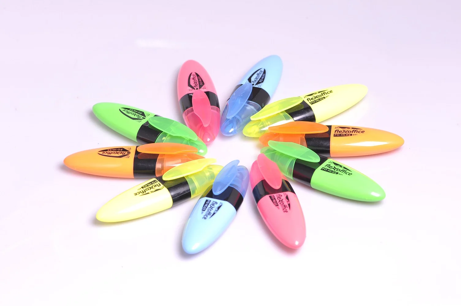 5 Colors Available Loose Packaging Normal Size Oblique Office & School Markers Halo-teen FO-HL03 Modern Style Highlighter