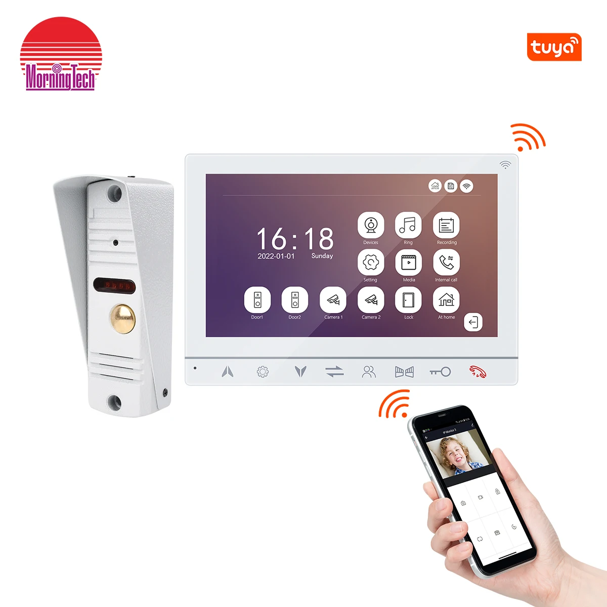 7 inch Color Video Door Phone WiFi Villa Video Intercom ip System