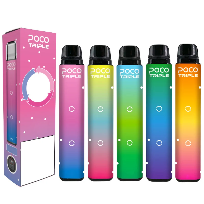 2021 New Trend Poco Triple E-Cigarette 1000 mAh Vape Pen Battery 3 in 1 colors Atomizer Capacity Vaporizer starter Kit