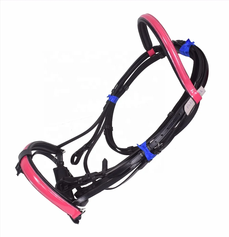 Purple & Pink Patent Leather Horse Riding Bridle Set Suppliers SS and Brass Buckles Hardware