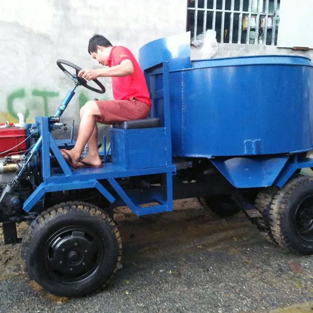 Type auto axles for moving 6 pcs tires self loading small mobile concrete mixer machine capacity 2 cubic meter producer Vietnam