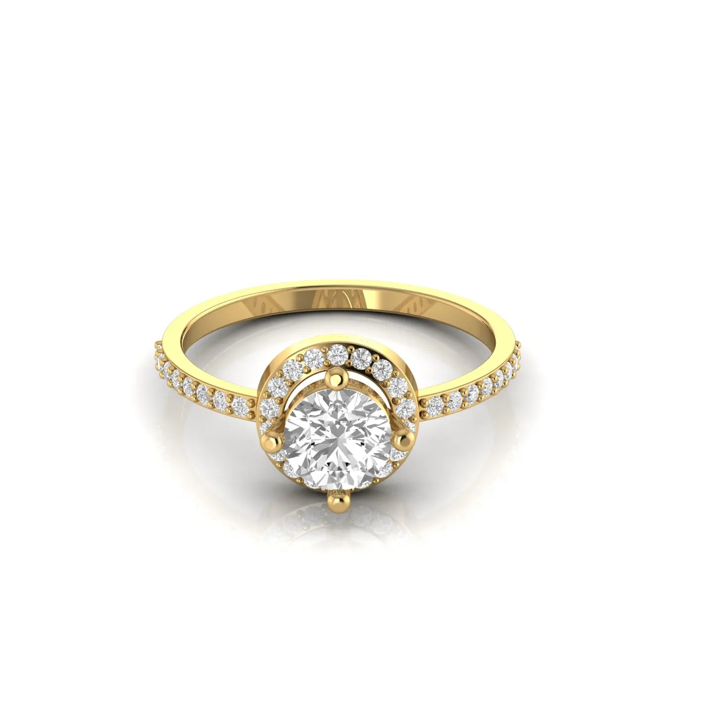 Dainty Halo Diamond 1.27 CT Elegant Engagement Ring 14Kt Solid Gold White Rose Yellow Gold Fine Jewelry Anniversary Bridal Ring