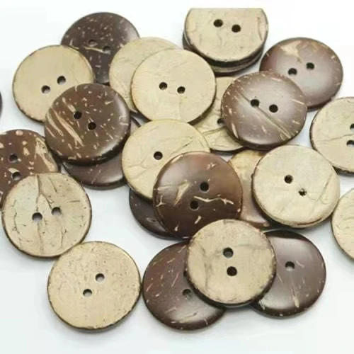 customised buttons 2 holes round natural coconut shell button