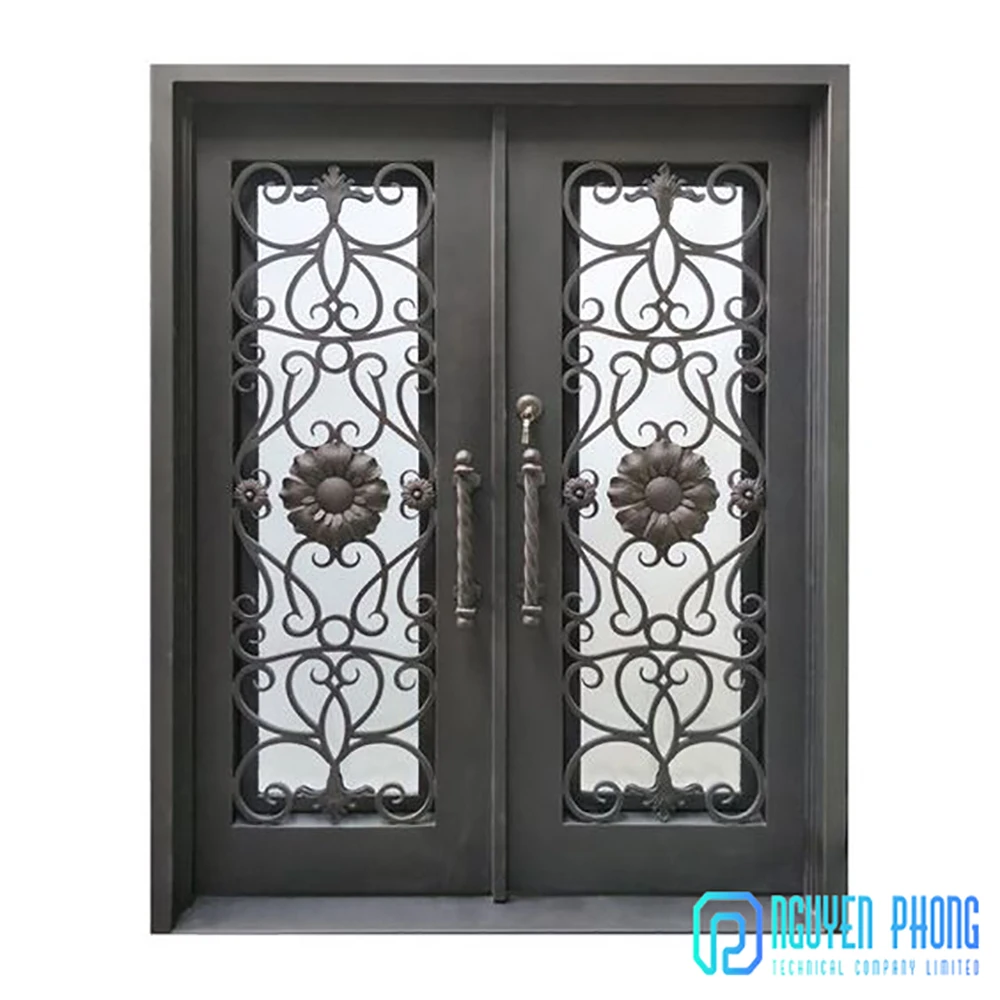 Отличное качество в наличии Современная безопасная уличная кованая железная дверь