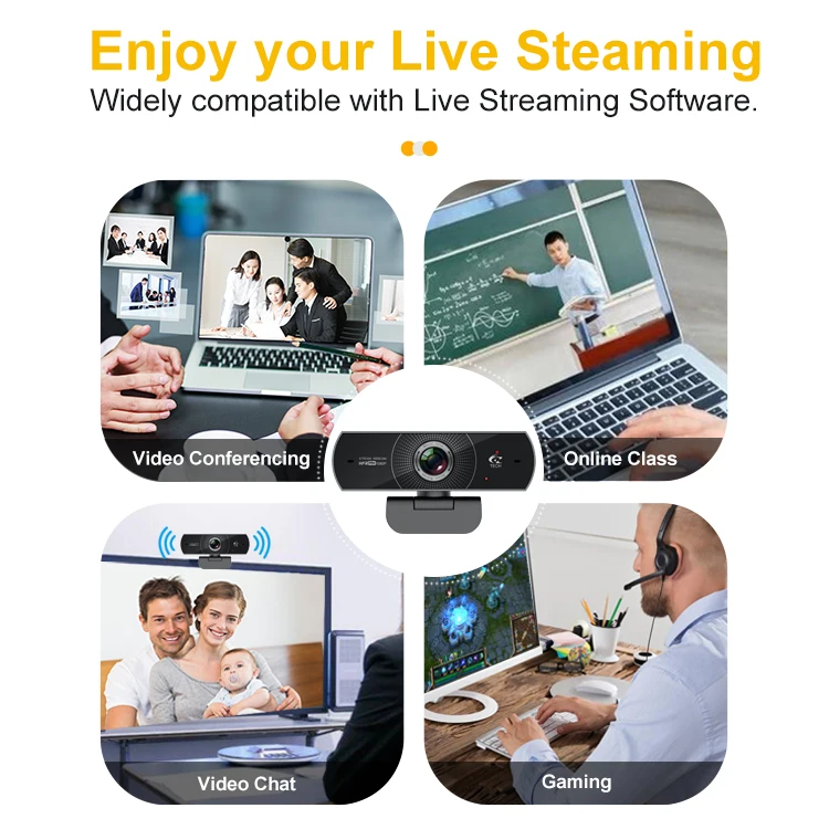 Streaming webcam with mic download free driver USB webcam focus 1080p 60fps web camera for pc