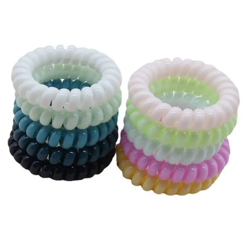 Best Selling Hair Accessory TPU Telephone Cord Hair Tie Elastic ponytail Hair Coils