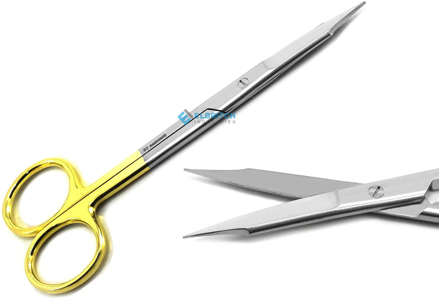 Strong Goldman Fox Scissors Straight TC Super-Cut Sharp Blade 13cm With Golden Handle