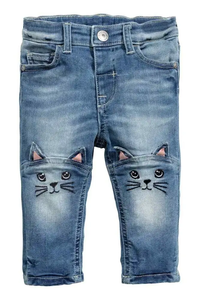 
Cat Printed Export Oriented Jeans Pant For Baby Girl From Bangladesh 