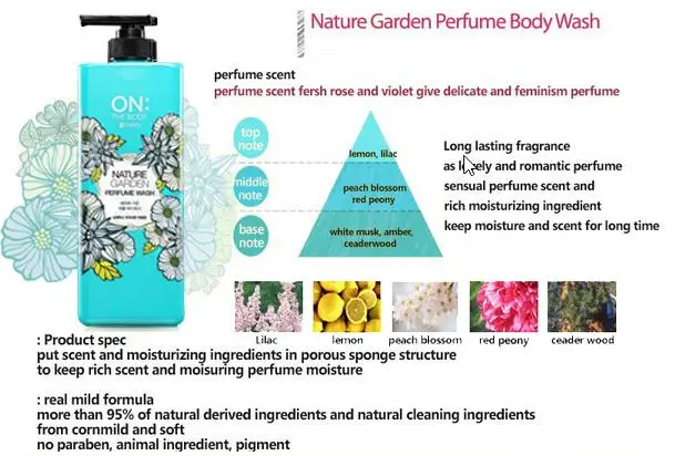 
Long last fragrance Body Wash Natural Fruity And Floral Scent Moisturizing Body Cleansing From South Korea 