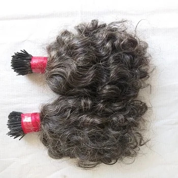 Горячая Распродажа необработанные человеческие кудрявые волосы для наращивания кератиновые афро I tip