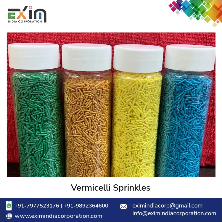 Global Supplier of Bulk Selling Bakery Items Decoration Blue Color Vermicelli Sprinkles at Reasonable Price