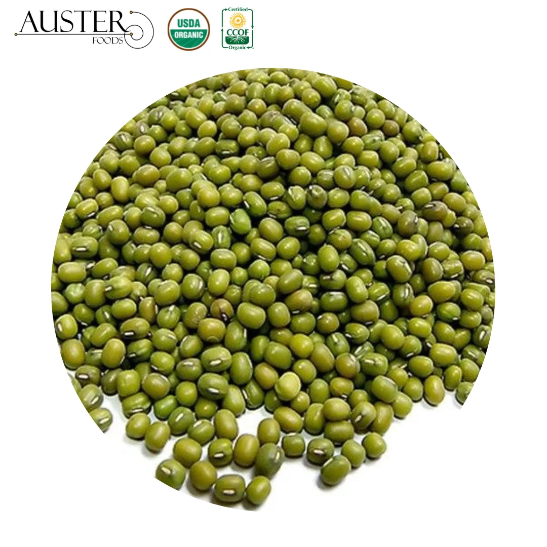 Organic Green Mung Beans packed in 25 kg bags