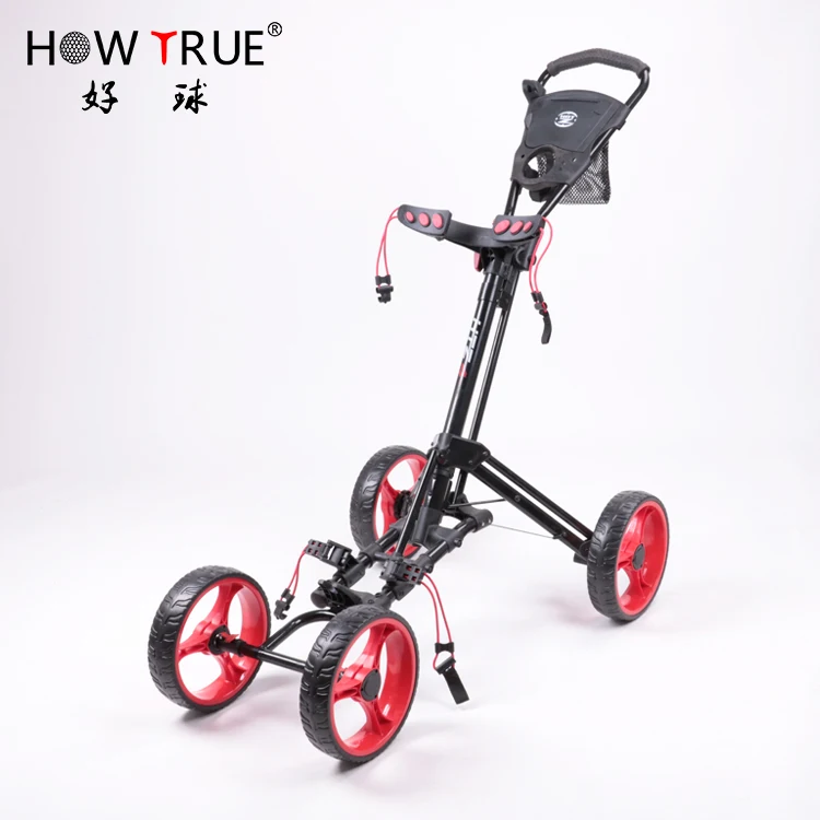 
golf trolley with brakes and umbrella stand 4 wheel golf cart aluminum alloy golf cart can be easily folded 