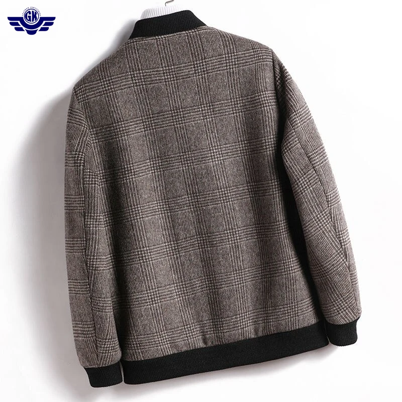 2021 осень-зима Мужская Новая модная шерстяная куртка-бомбер Jecket деловая Повседневная бейсбольная утепленная верхняя одежда пилот пальто большого размера топы