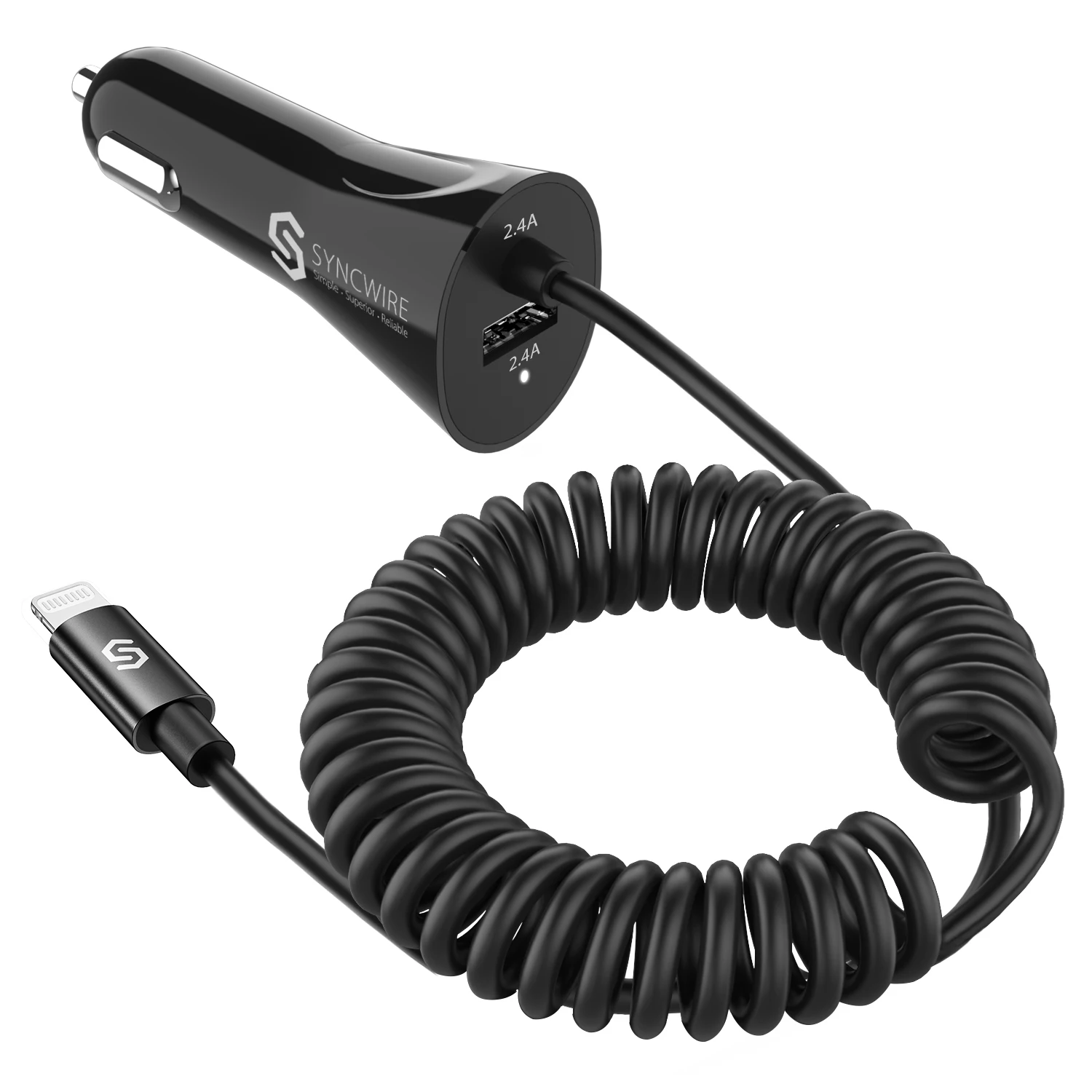 Syncwire USB C Car Charger 24W Fast USB Car Charger Metal Car Adapter for iPhone 12/12 Pro Max/11/XS