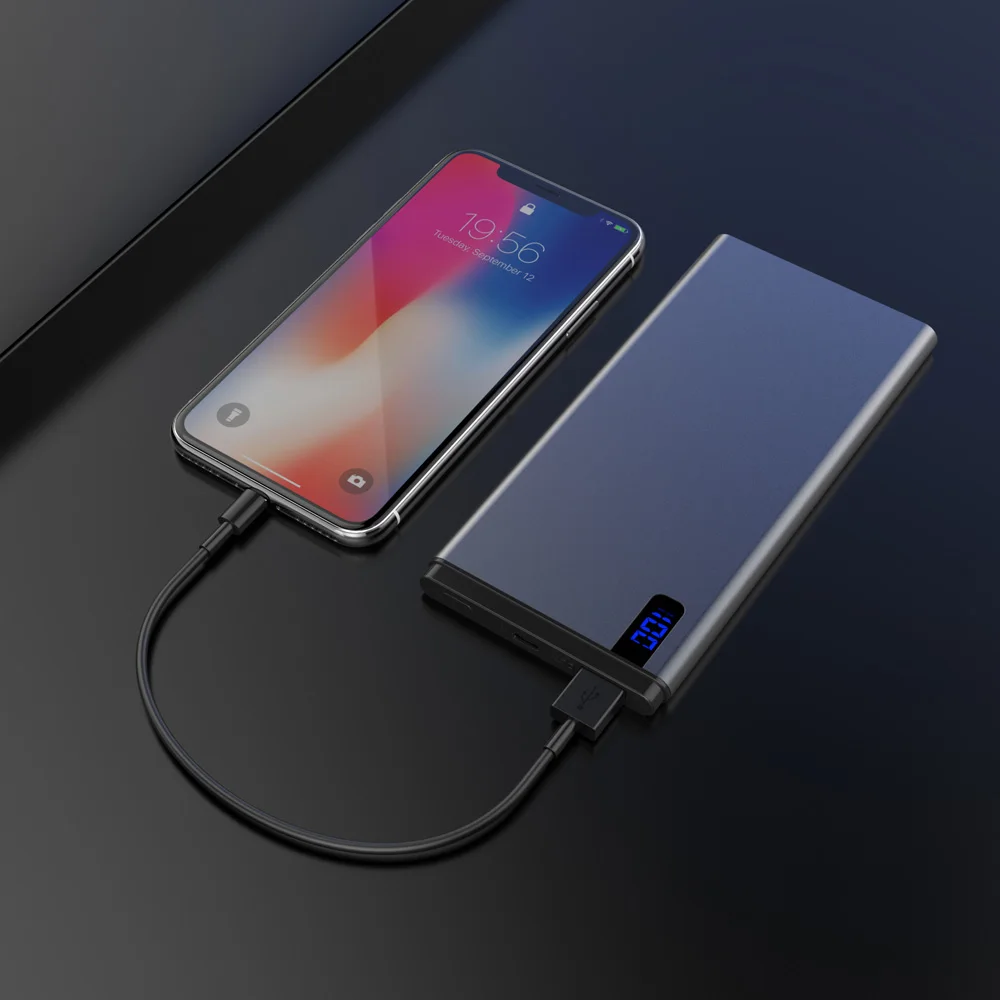 
Slim 8000mAh polymer Power bank aluminum shell fast charging bank hiper battery LCD display Power Bank for mobile phone 