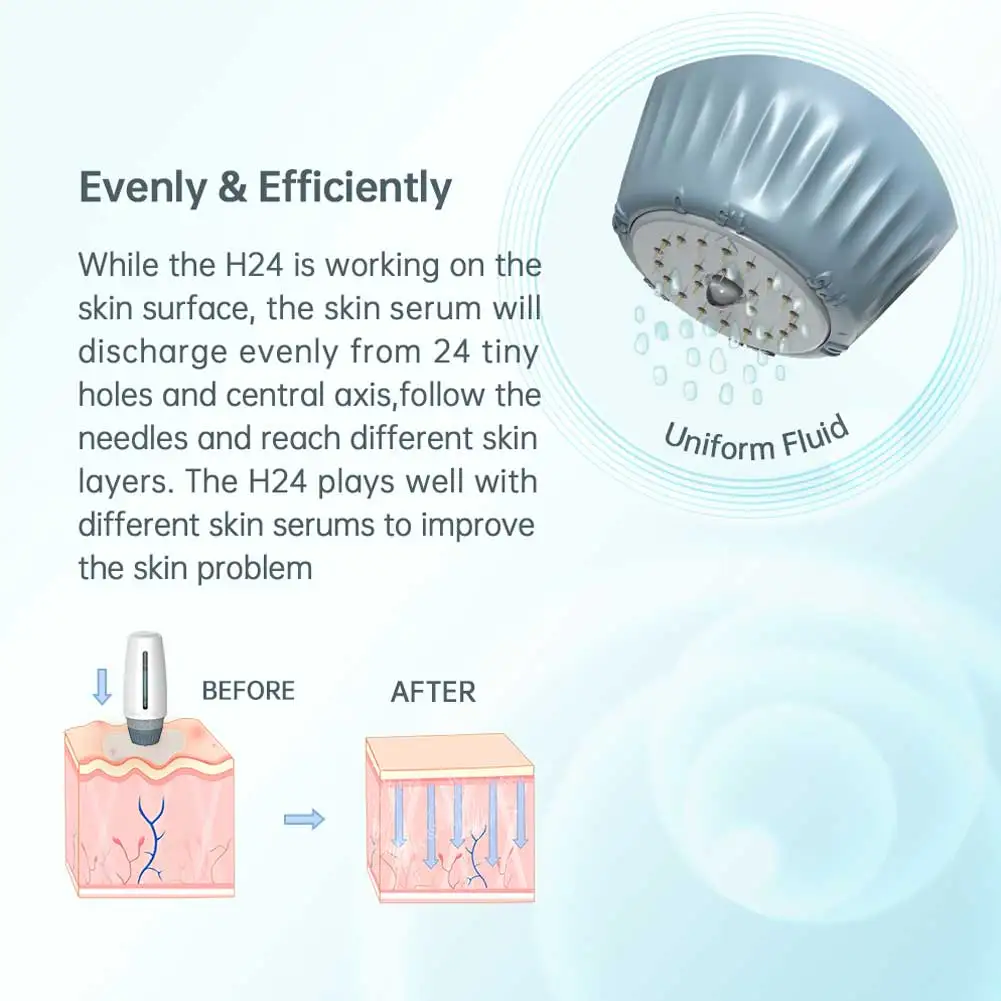 BIO H24 Adjust Derma Stamp Needle Micro Titanium Tips Dermastamp Needles Skin Care Anti Aging Bottle Stamp Serum Injection