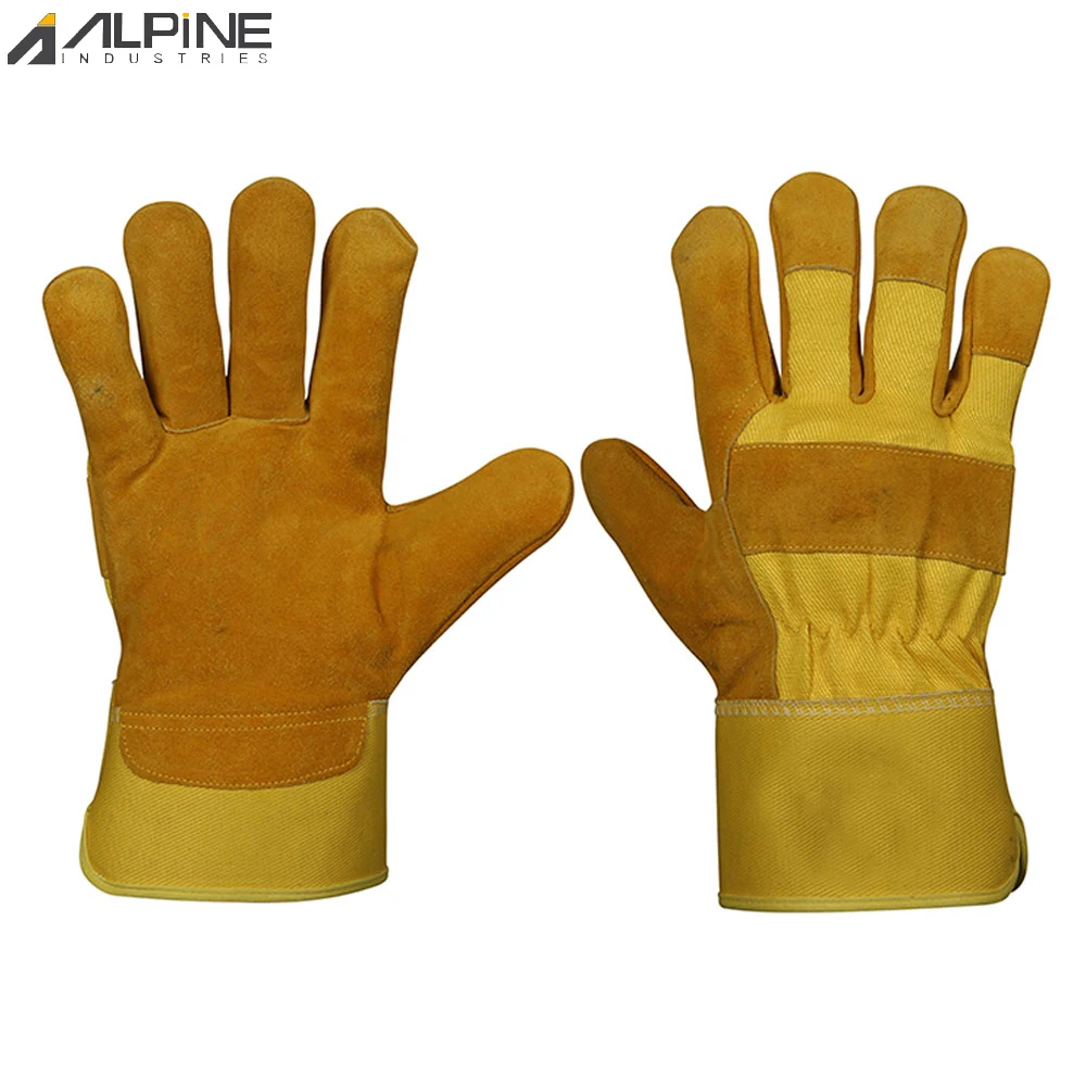 Wholesale Cow Hide Grain Leather Canadian Working Pakistan Gloves Canadian Rigger Gloves Gardening Haulage Gloves