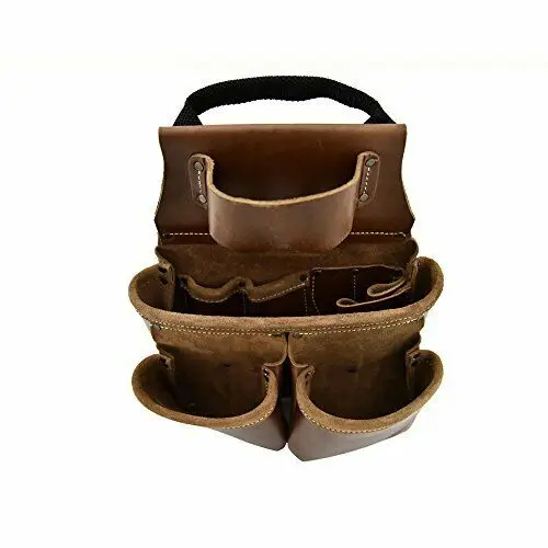 Customized Premium Genuine Leather Carpenter Tool Belt Combo Tool Pouch Carpenter Rig Holder Work Organizer Leather Tool Belt