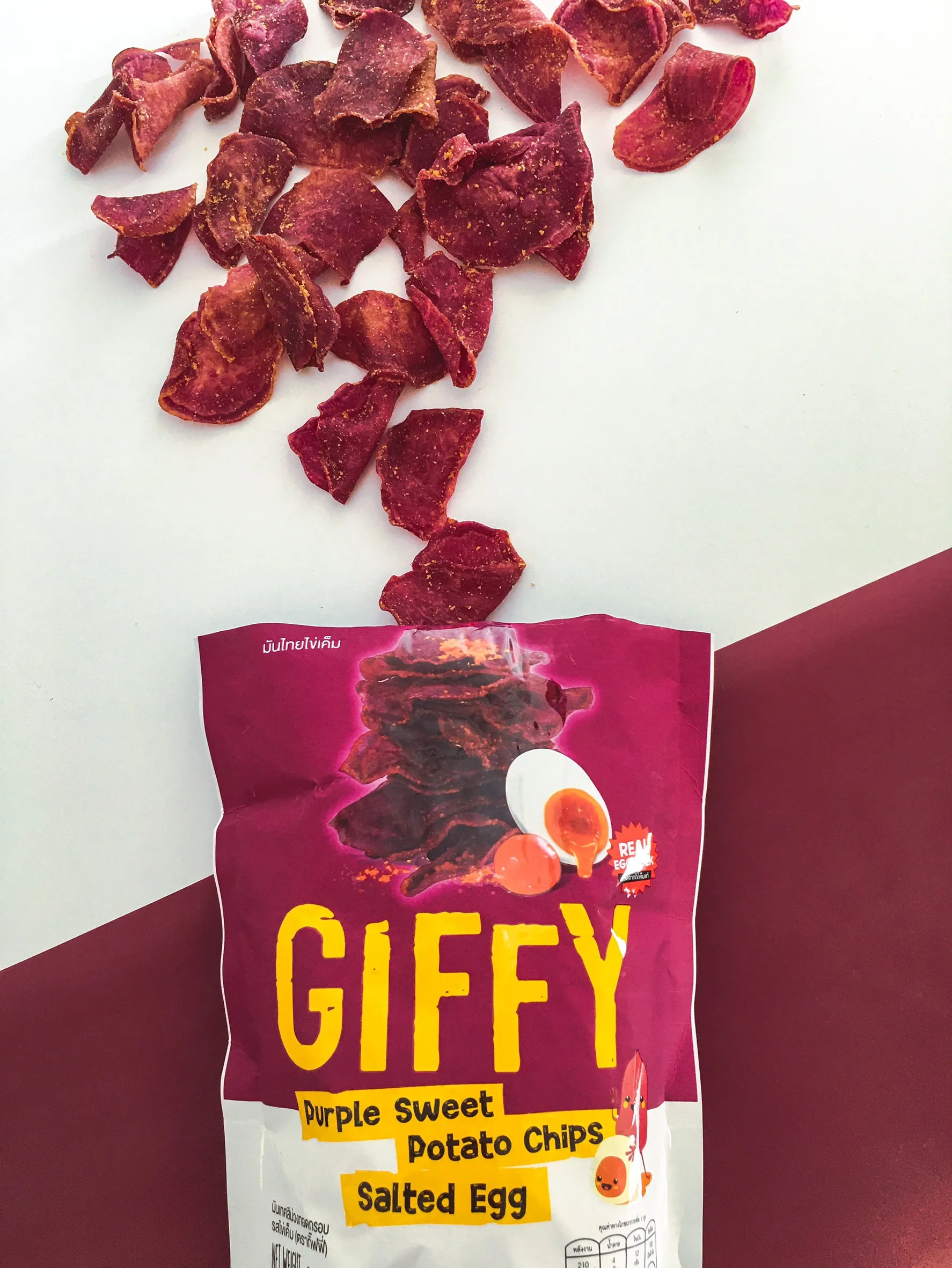 GIFFY фиолетовый сладкий картофель чипсы соленые яйца ароматизатор Тайский продукт Сделано в Таиланде лучшее качество для экспорта оптовая продажа закусок