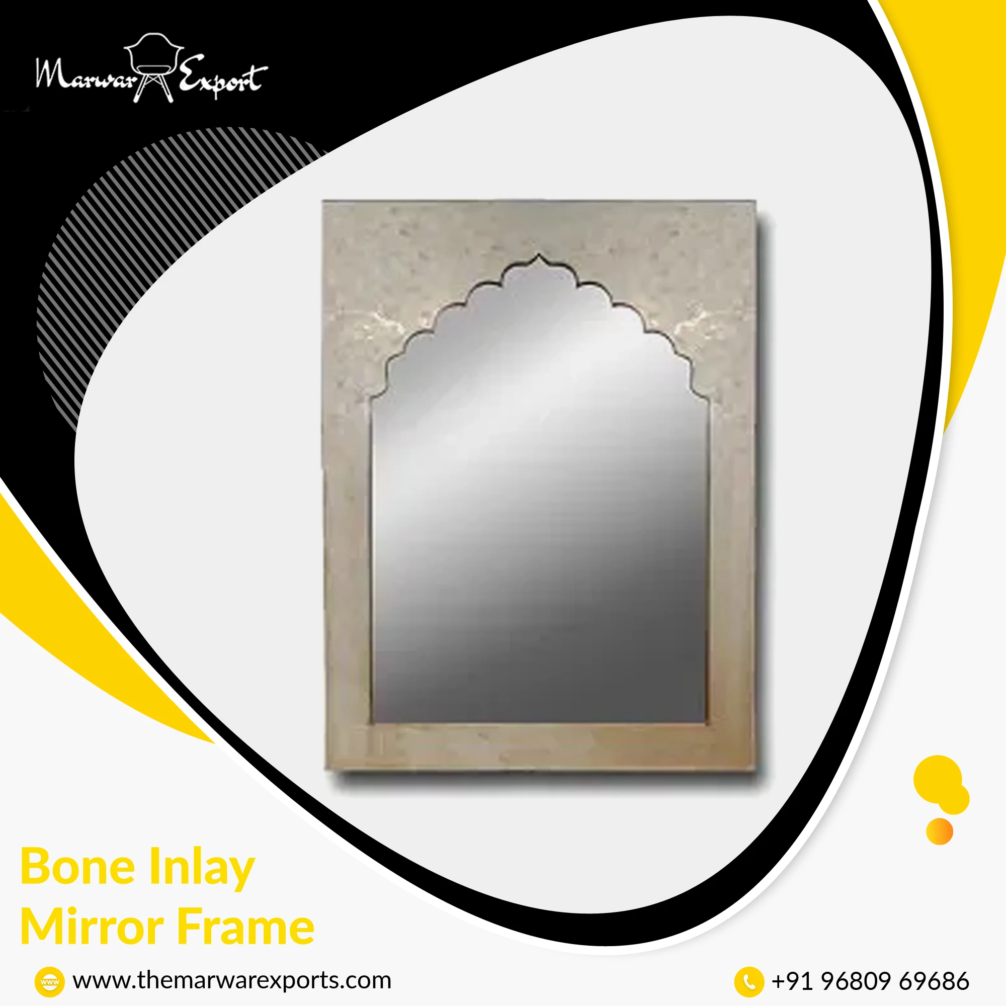 Bone Inlay Mirror Frame
