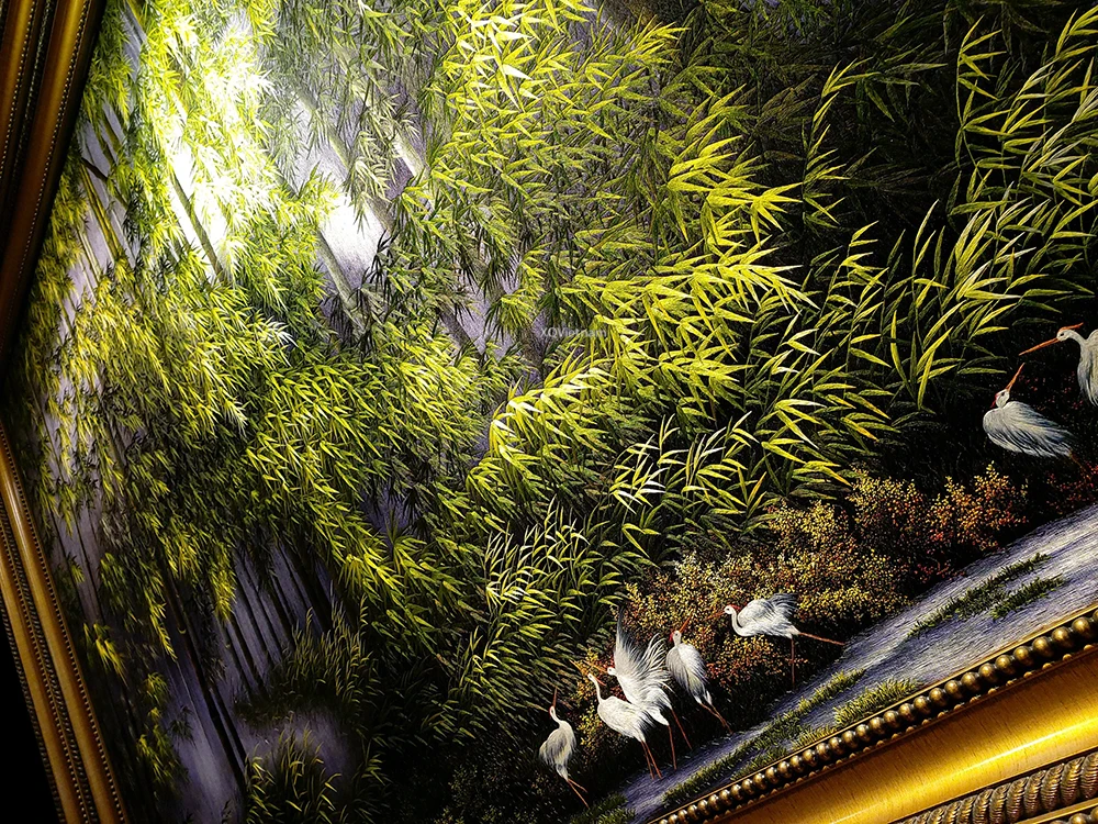  Вышитая вручную картина высокого качества бамбуковый лес для настенного украшения