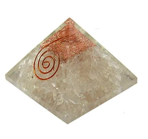 Orgone Pyramid Clear Crystal stone Red Carnelian And crystal quartz Pyramid With Tree Of Life Symbol pyramid for Reiki Healing