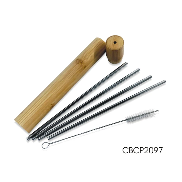 Stainless steel straw set - 5 pcs