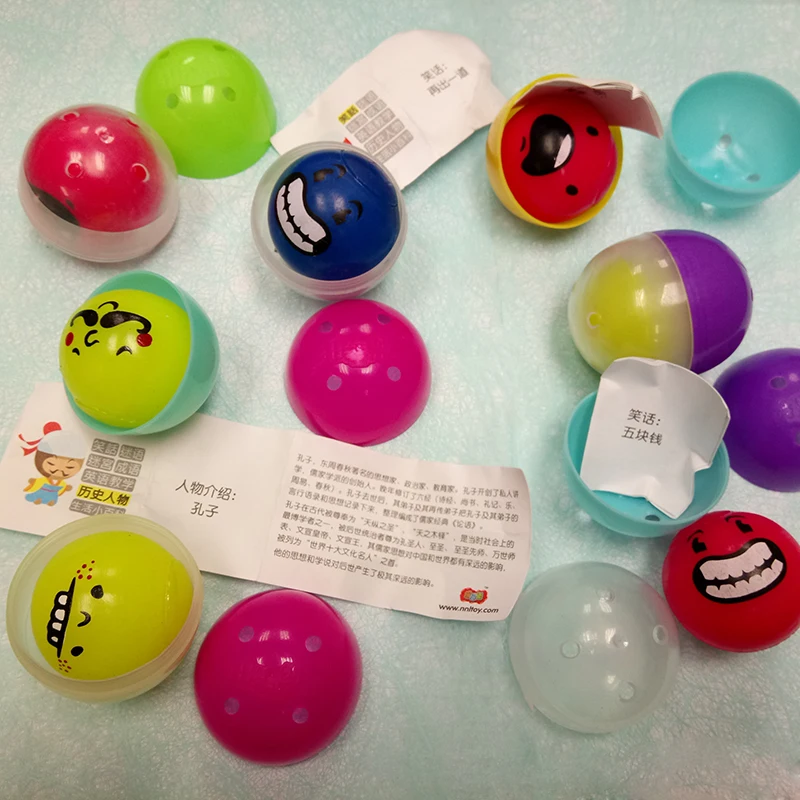 Wholesales Bulk Capsules 40mm Flashing Light Emoticon Face Funny Jawbreaker LED Toys Bouncing Ball for Vending Machines
