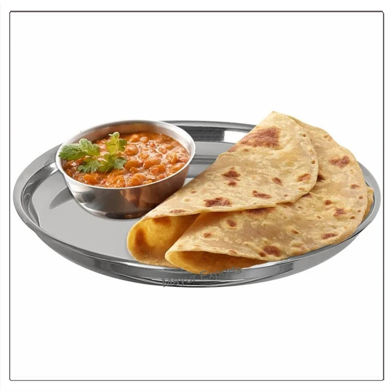 Stainless Steel Round Dinner Plate Lunch Plate