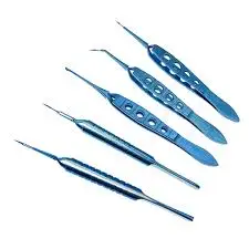Bishop-Harmon Straight Forceps 1 x 2 Teeth Eye Ophthalmic Surgical Instruments Stainless Steel