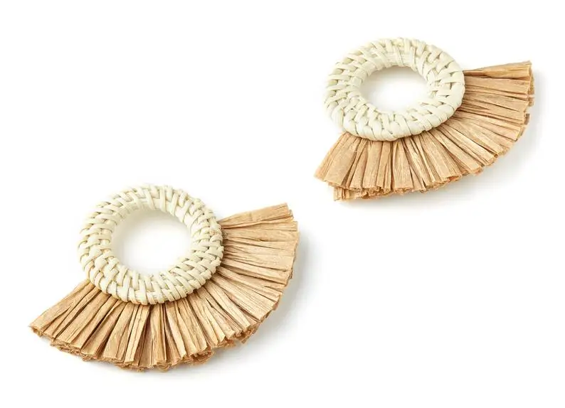 Wholesale New Accessories for Women Rattan Drop Earring Parts Beads Fashionable Fashion Drop Earrings