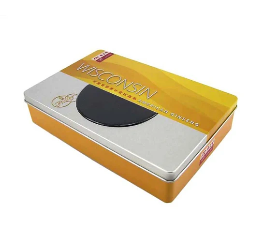 
Metal Tin box rectangular with Window Lid for foods 