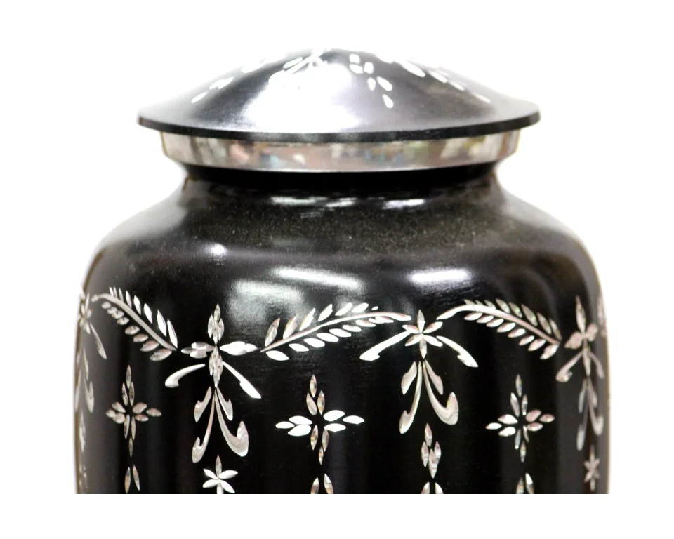 Diamond Cut Black Adult Cremation Urn High Quality Adult Classic Aluminum Cremation Urns for Ashe in good price