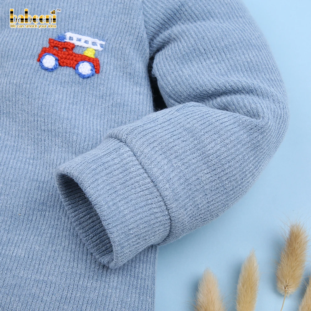 Fire truck crochet cardigan OEM ODM customized hand made embroidery wholesale manufacturer - ST078